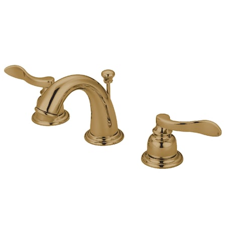 Kingston Brass KB8912NFL NuWave French Widespread Bathroom Faucet, Polished Brass KB8912NFL